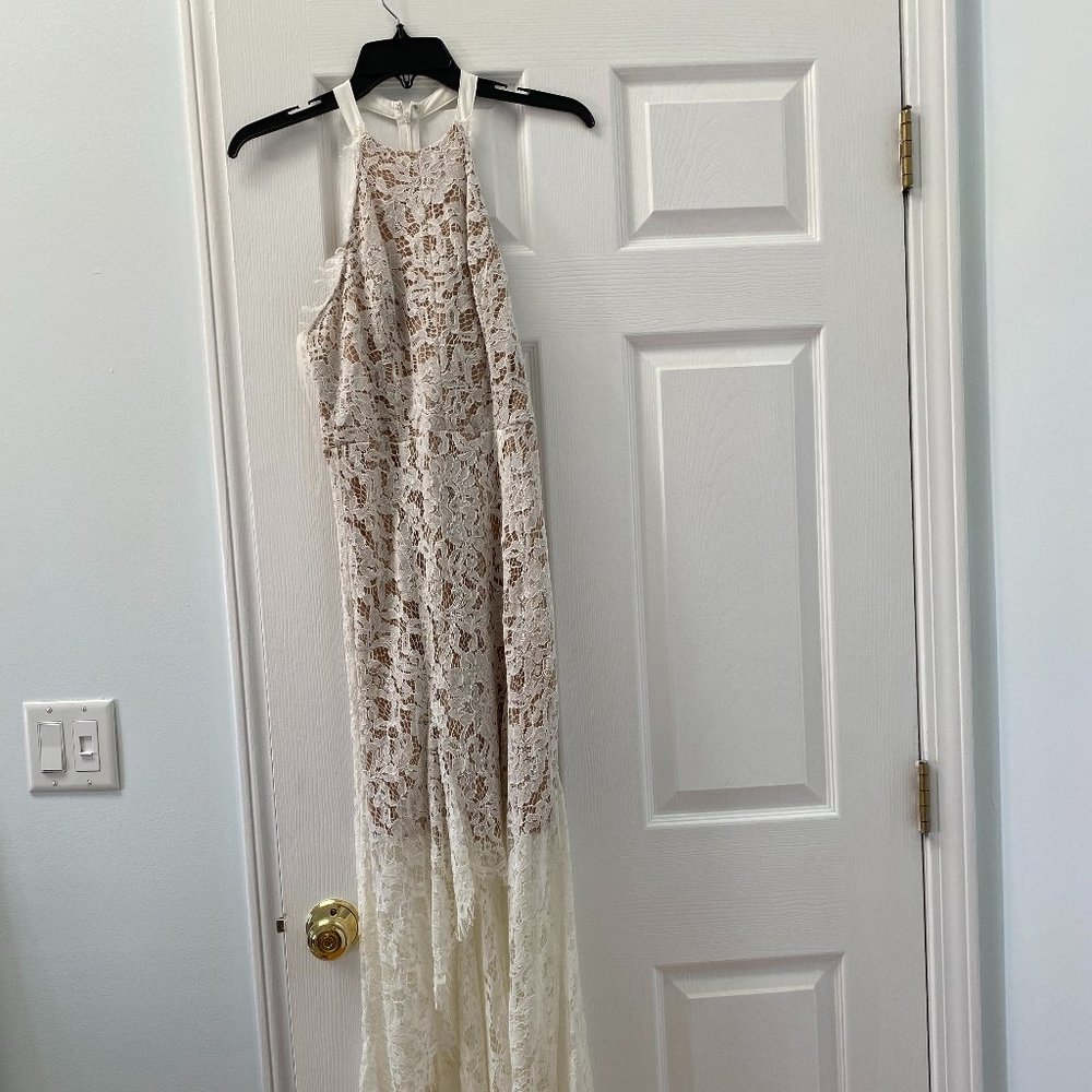 White Dress with Nude Lining! NEVER WORN